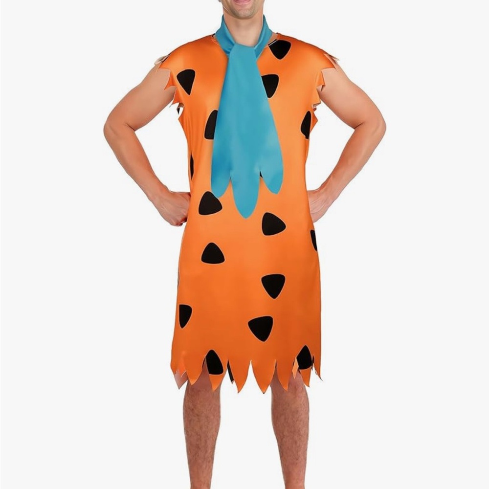 Orange and Black Costume with Blue Tie